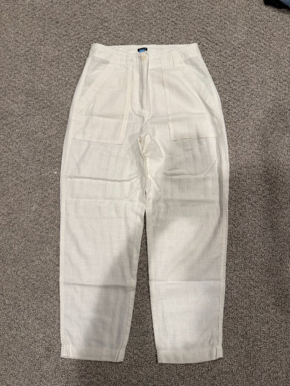 J. Crew Straight-Leg Linen Cargo Pants
